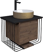 Grossman Тумба с раковиной Винтаж 70 GR-5010GW веллингтон/металл черный